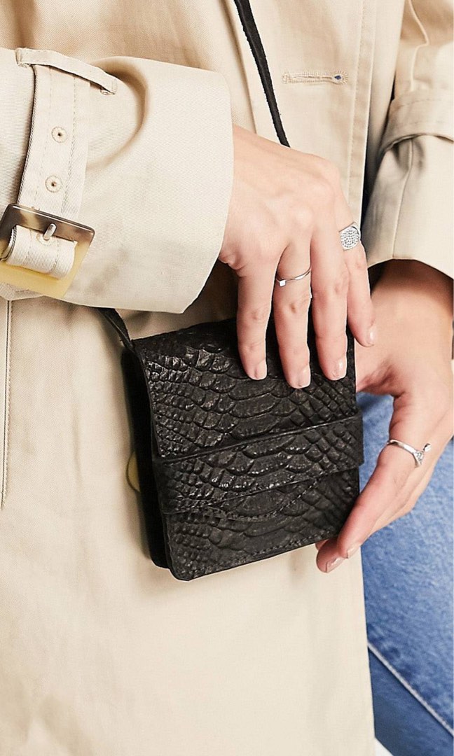 Urbancode Snake Embossed Suede Mini Bag, Women's Fashion, Bags