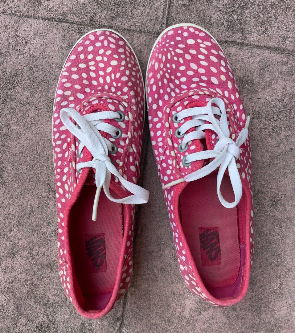 Pink polka dot vans hot sale