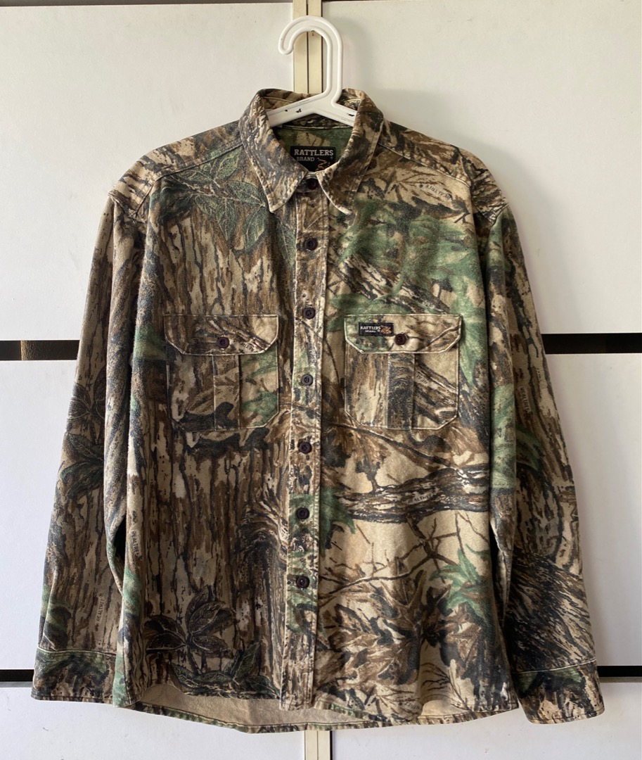 VINTAGE RATTLERS CAMO REALTREE HUNTING SHIRT MADE IN USA - F38