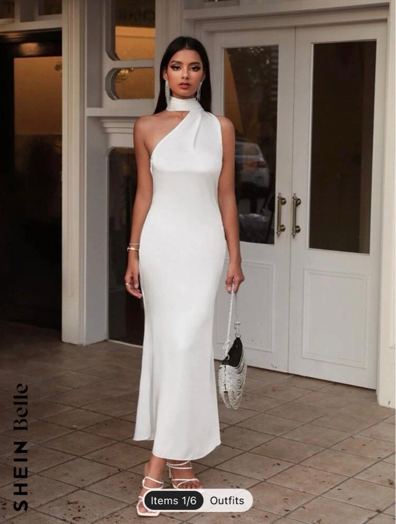 White Shein Long Dress, Women's Fashion, Dresses & Sets, Dresses on Carousell