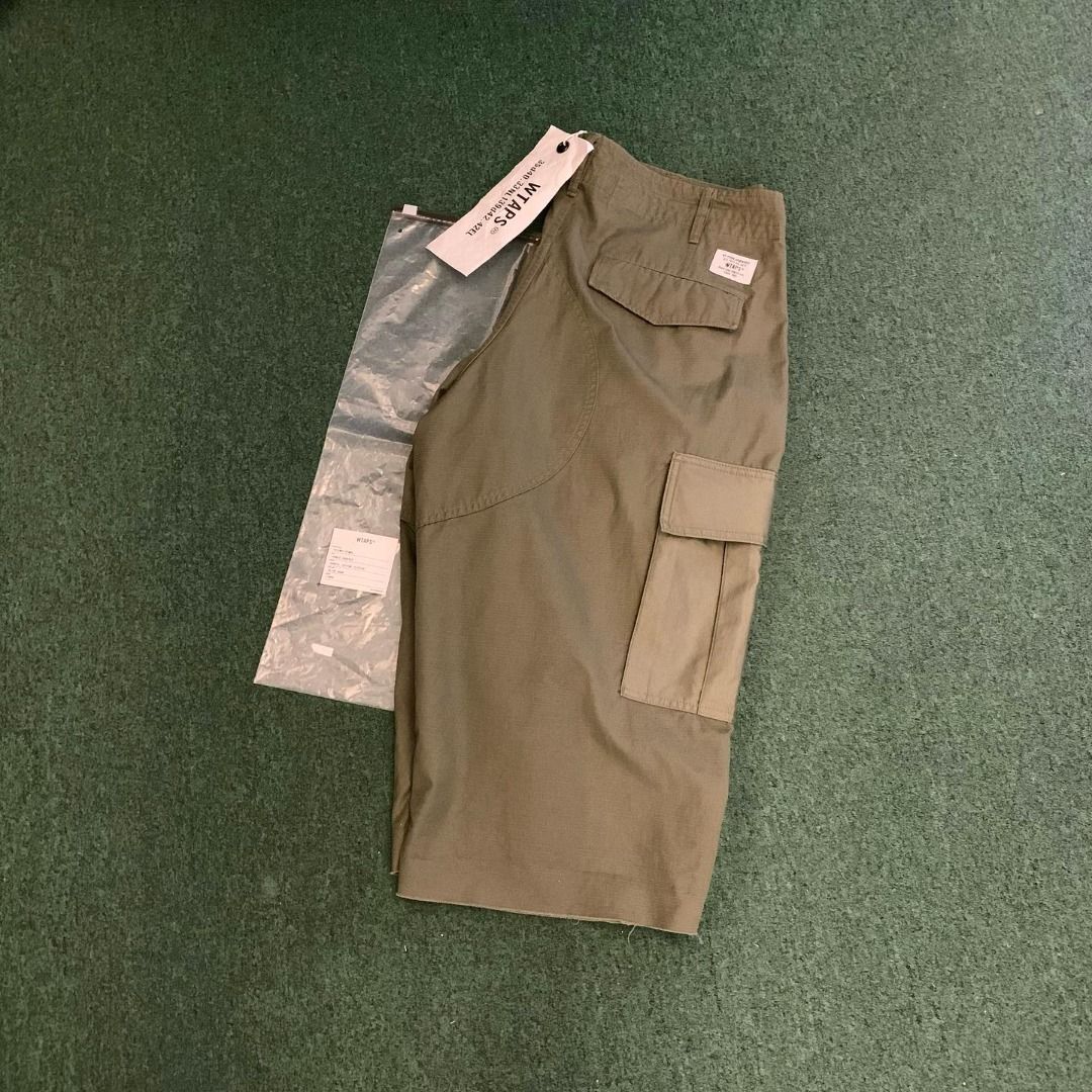 WTAPS JUNGLE CHOPPED SHORTS COTTON RIPSTOP - OLIVE SIZE L = W36 IN
