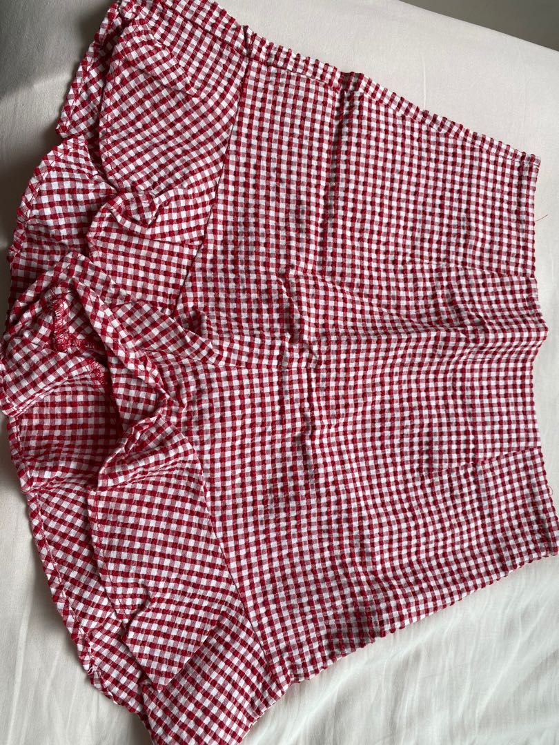 ZARA Red Gingham shorts