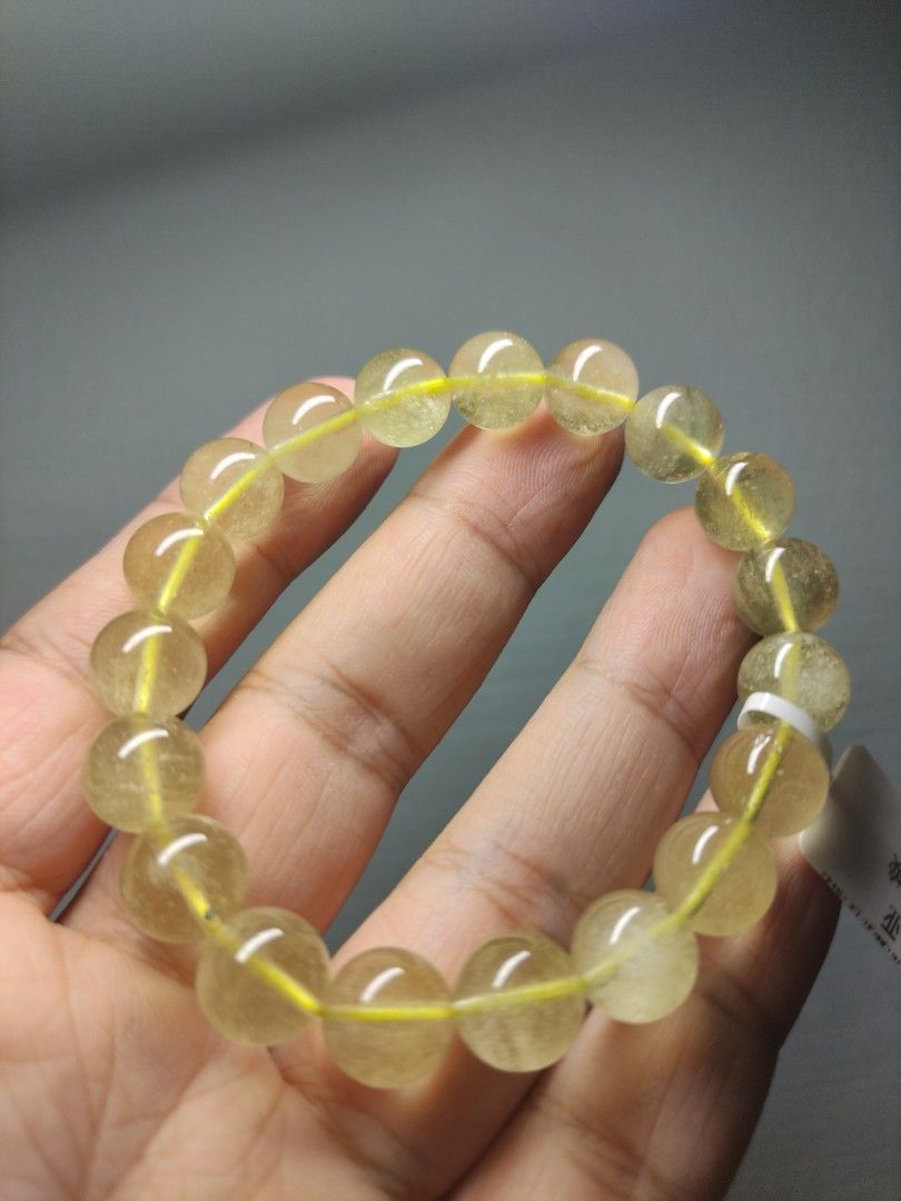10m 19 beads Premium Natural Libyan Desert Glass Gold Tektite With Certificate Crystal Bracelet Women s Fashion Jewelry Organisers Bracelets on Carousell