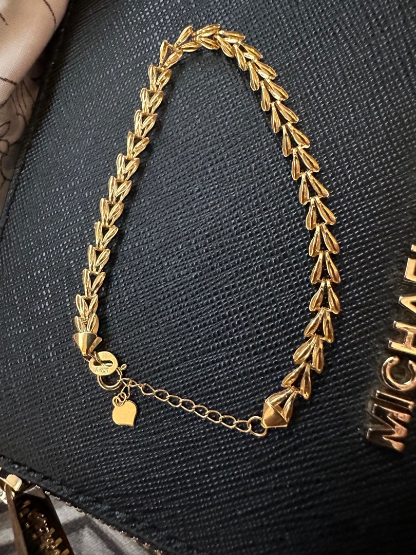 18k Saudi Gold Bracelet 2g 16-17cm, Women's Fashion, Jewelry ...