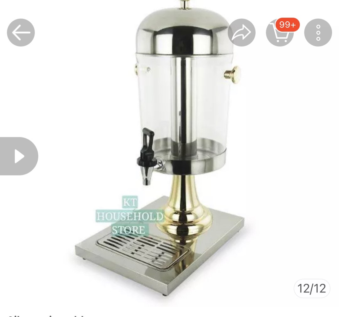 8L STAINLESS STEEL JUICE DISPENSER WITH ICE CHAMBER JUICER tong air vip