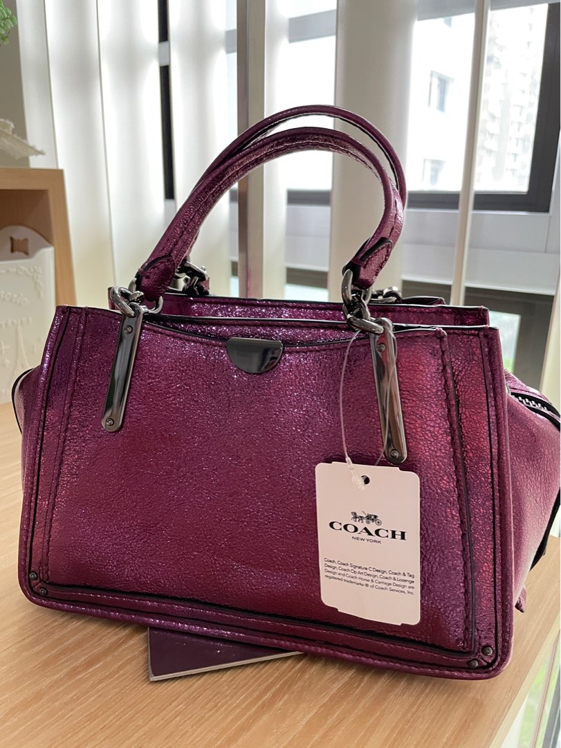 Coach metallic leather sales dreamer 21 satchel