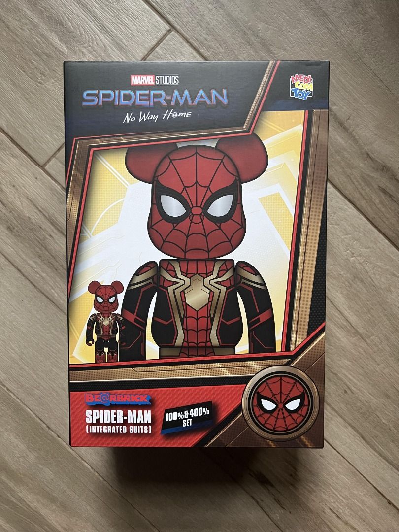 全新Medicom Toy Bearbrick Marvel Spider-Man Integrated Suit 100
