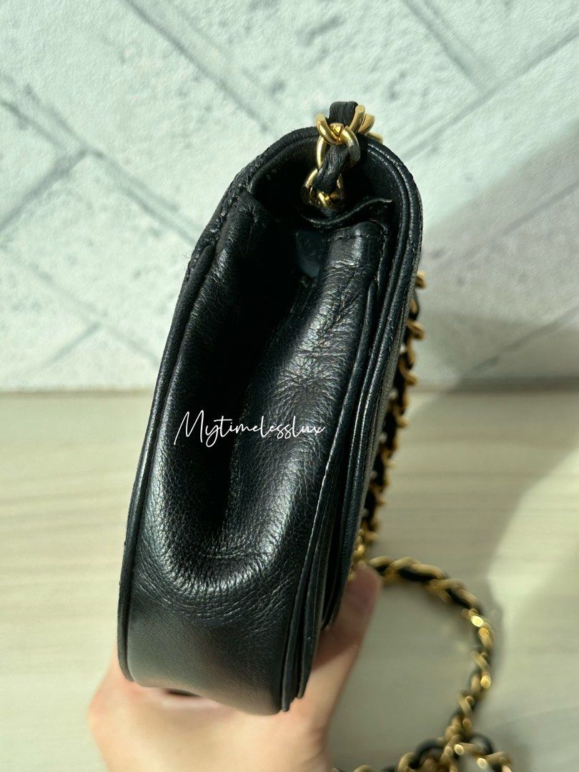 🔭🌙 Vintage Chanel Half Moon Shoulder Bag with Embellished CC