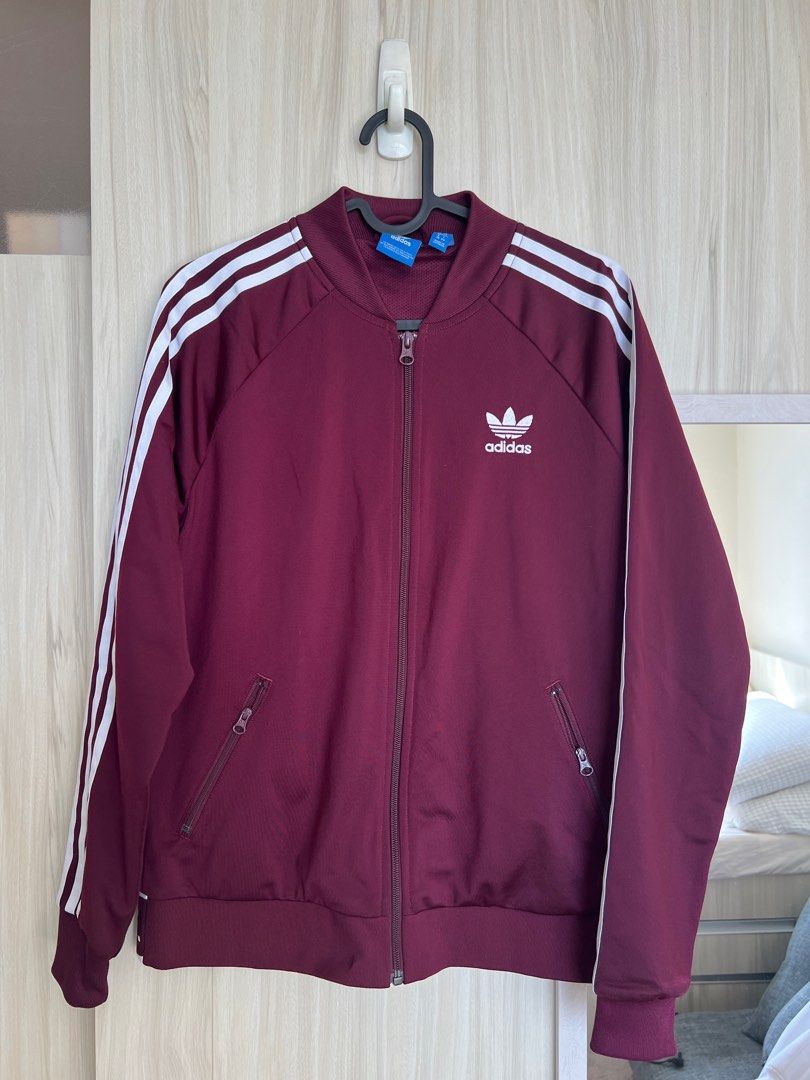 Adidas supergirl shop track jacket burgundy