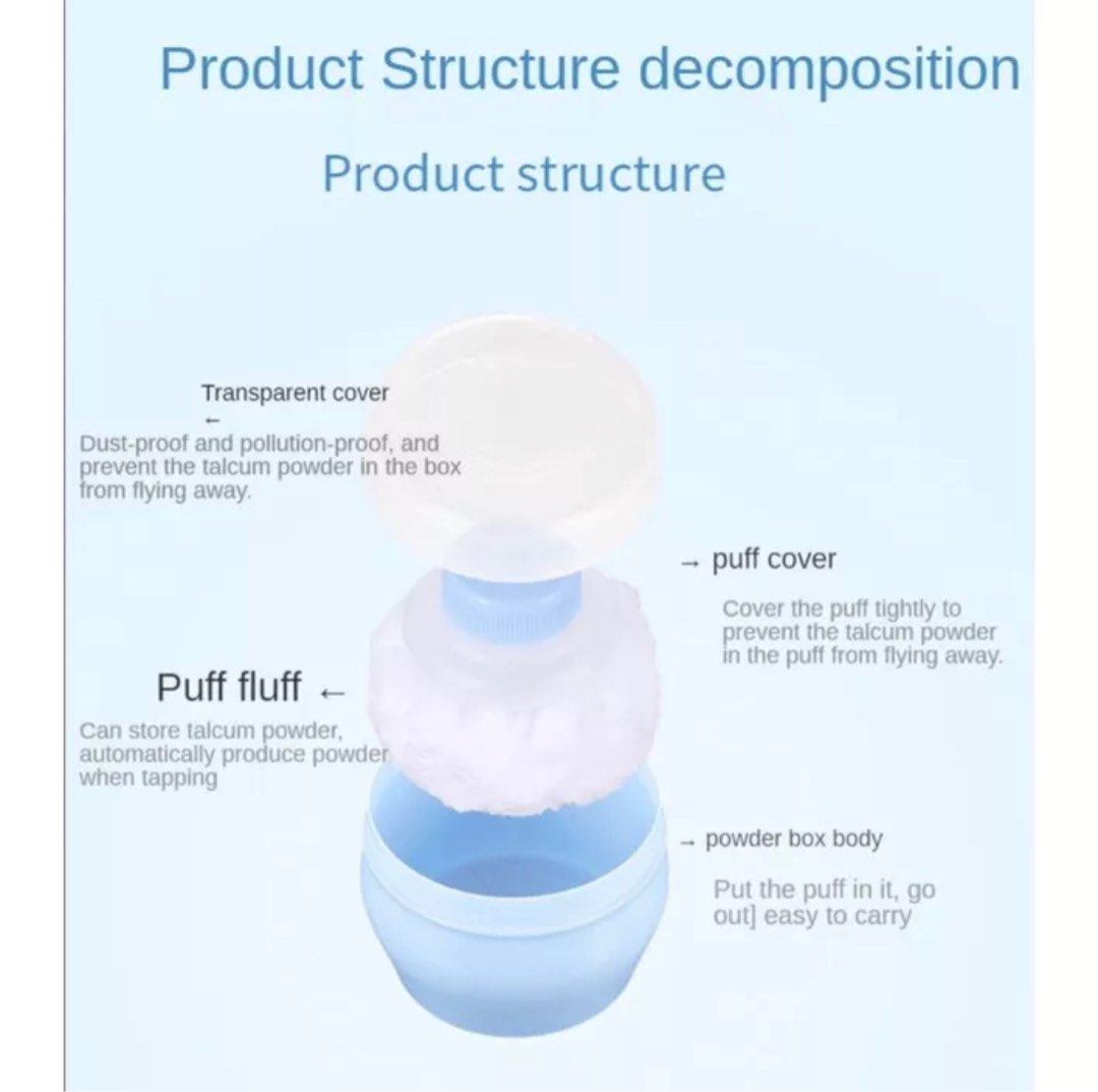 Baby talcum powder container case with puff refillable on Carousell