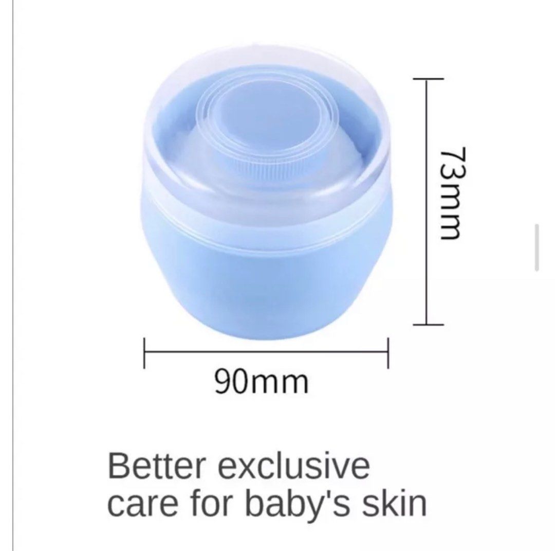 Baby talcum powder container case with puff refillable on Carousell