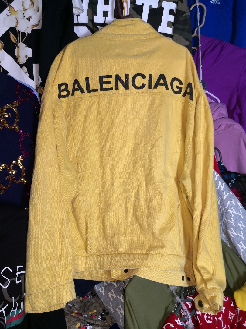 Balenciaga Denim Jacket Back Spell Out On Carousell 