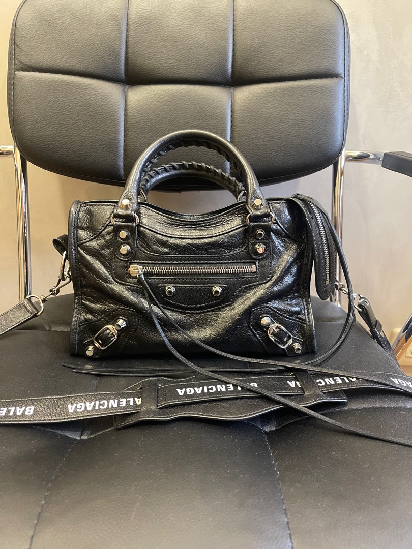 balenciaga mini city bag silver