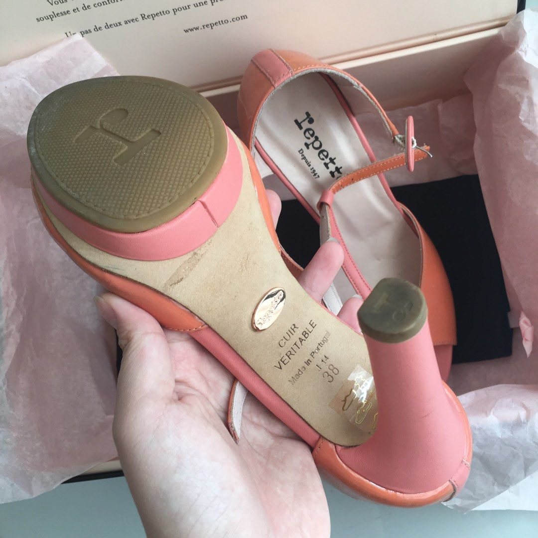 BNIB Repetto Bunny Shoes Lychee Rose, Fesyen Wanita, Sepatu di