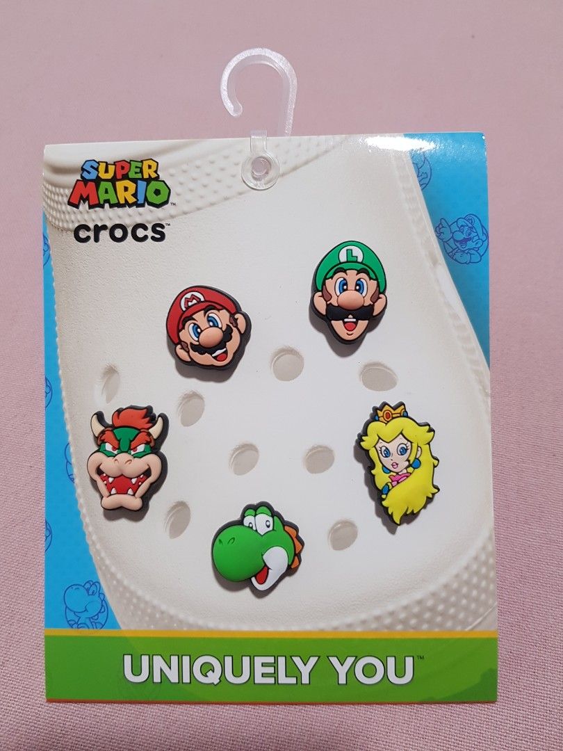 BNIP Original SUPER MARIO crocs Jibbitz 5pack, Hobbies & Toys