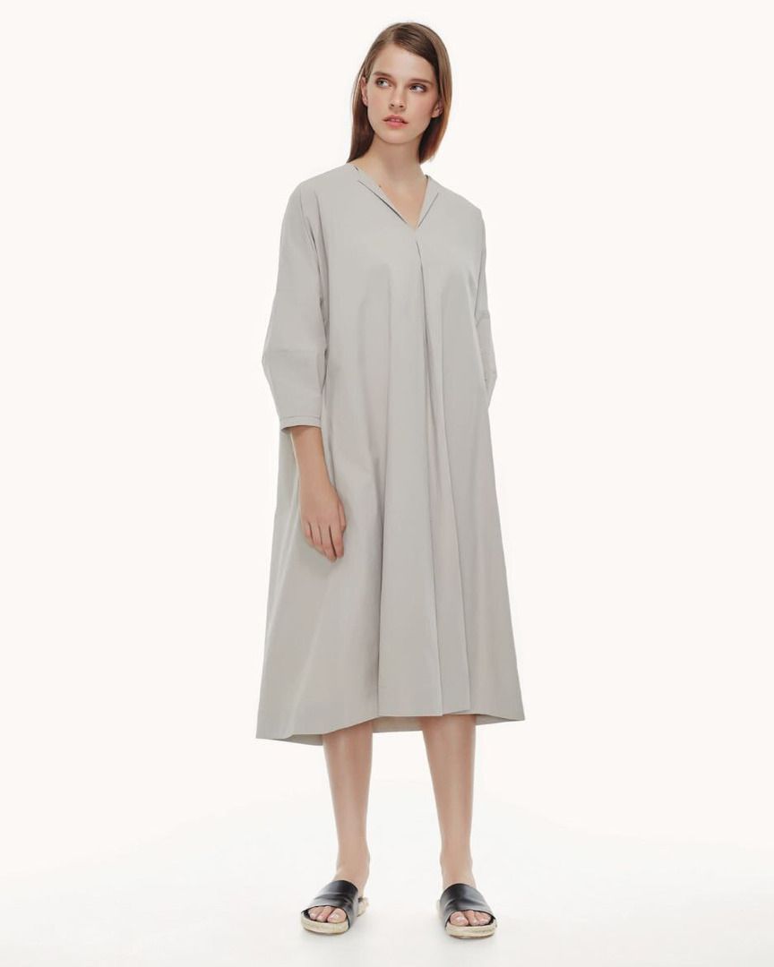 BNWOT Rye Voluminous Cotton Dress in Grey Size S/UK8