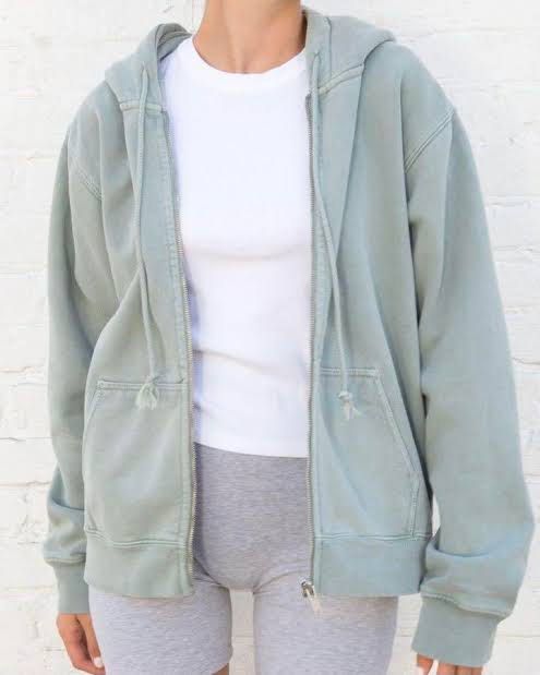 Brandy Melville christy hoodie (regular) in sage, Women's Fashion, Coats,  Jackets and Outerwear on Carousell