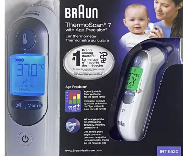 Braun Ear Thermometer, Health & Nutrition, Thermometers on Carousell