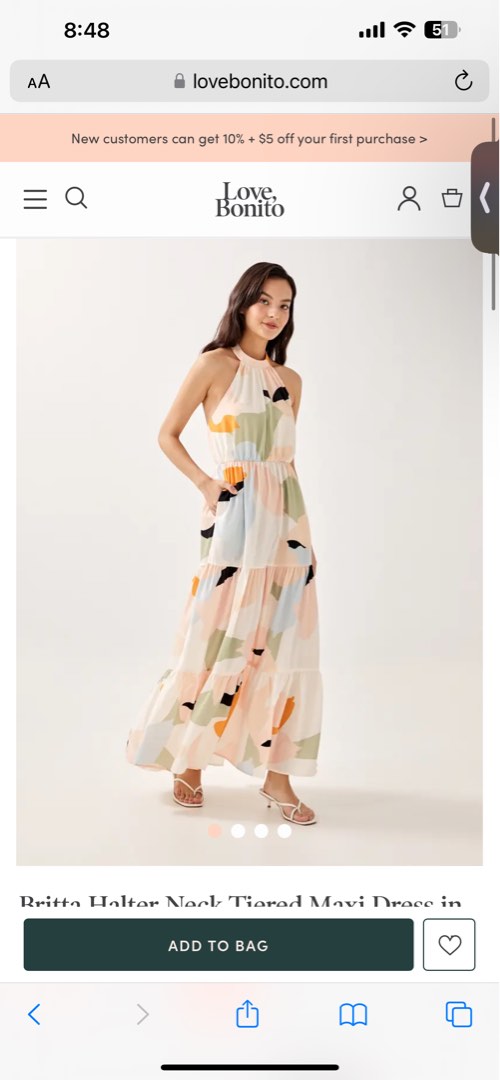 Britta Halter Neck Tiered Maxi Dress in Alluring Bloom Women s