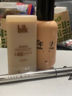 Bundle: Spotlight foundation, BLK sunscreen primer stick w/ FREE Issy & Co. Precision Brow Pen