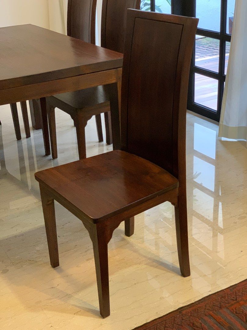 Burmese Teak Dining Table and 8 Chairs set, Furniture & Home Living