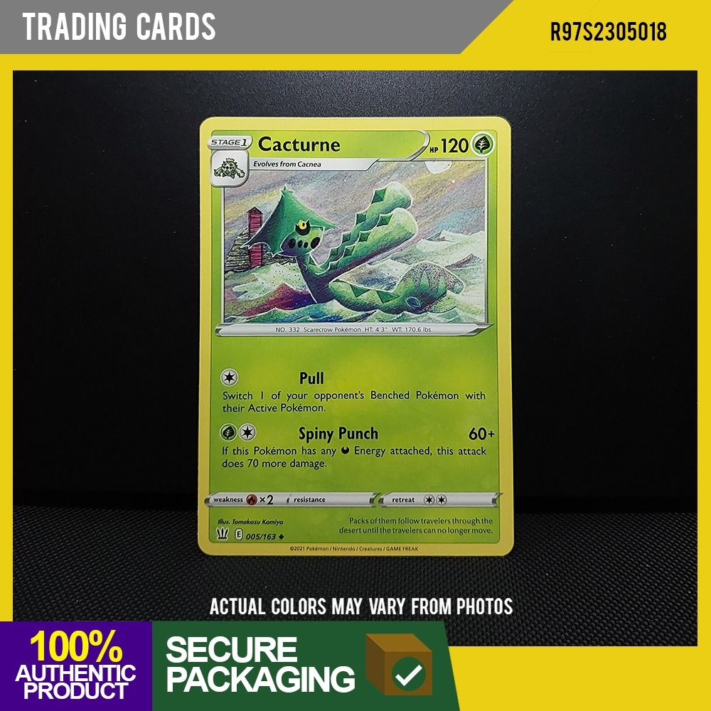 Cacturne (Pokemon Trading Card Game [TCG] Sword & Shield Battle Styles  #005/163) - New/Opened, Hobbies & Toys, Toys & Games on Carousell