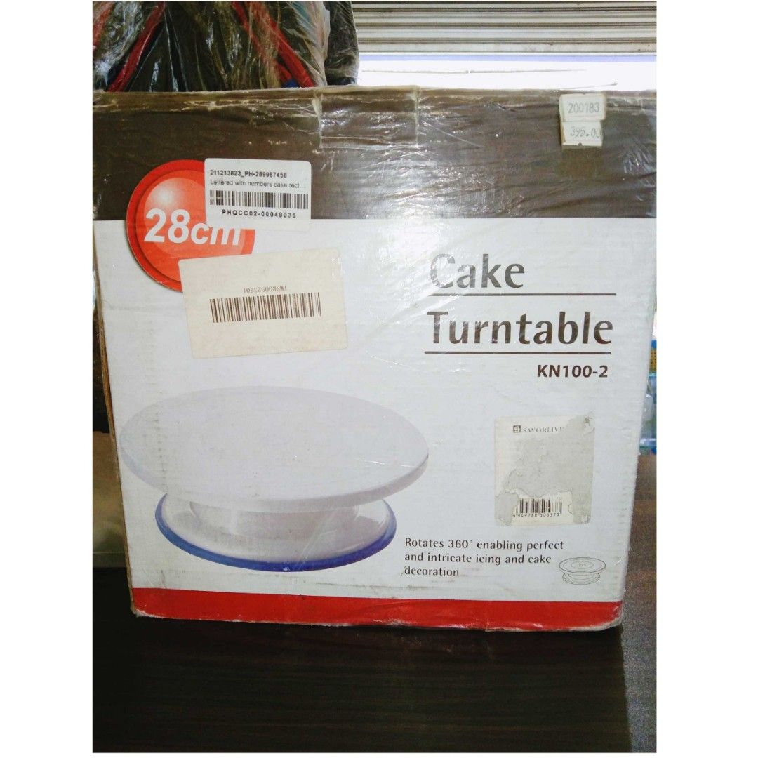 Cake Turntable (Category: Bakeware) located in Rizal. Submitted by TheSweetSpotShoppe (Listing ID 1232366458, Image 1). Description: •28cm • Rotates 360° enabling perfect and intricate icing and cake decoration.