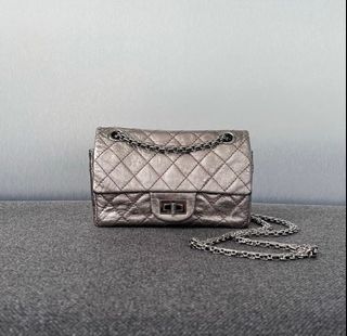 Chanel Mini Reissue 224 Metallic Rainbow Crumpled Calfskin Gold