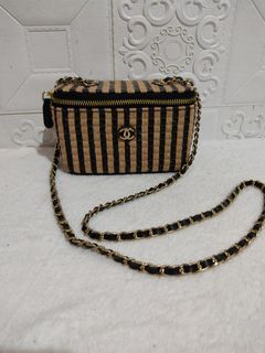 Chanel Ruffia vanity chain sling
