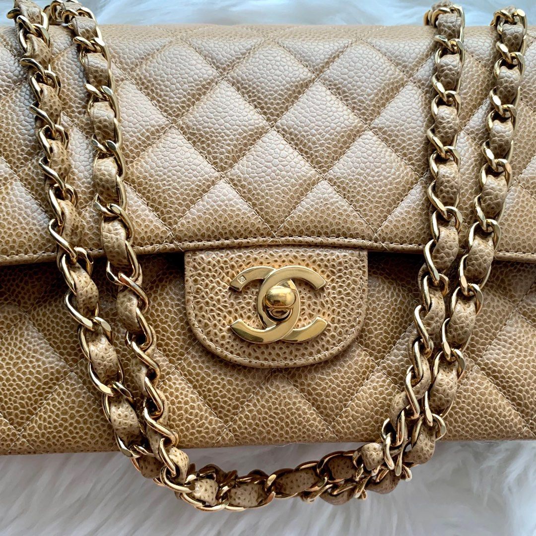 Chanel Vintage Classic Flap Medium in Caramel Dark Beige Caviar and 24K  Gold Hardware GHW, Luxury, Bags & Wallets on Carousell