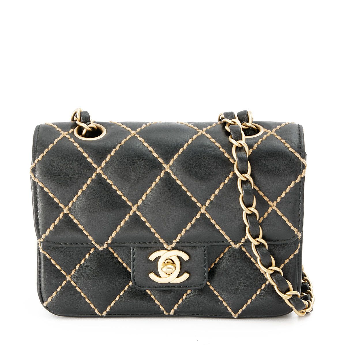 Chanel Wild Stitch Mini Shoulder bag in Calfskin, Gold Hardware