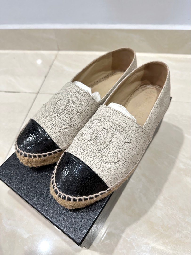 White leather sale chanel espadrilles