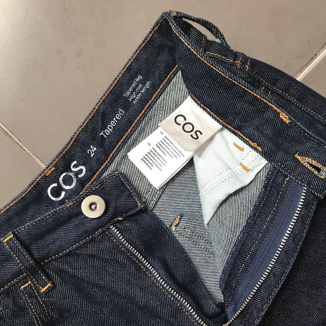 COS TAPERED LEG HIGH RISE JEANS DARK INDIGO LIKE NEW CONDITION SIZE 24