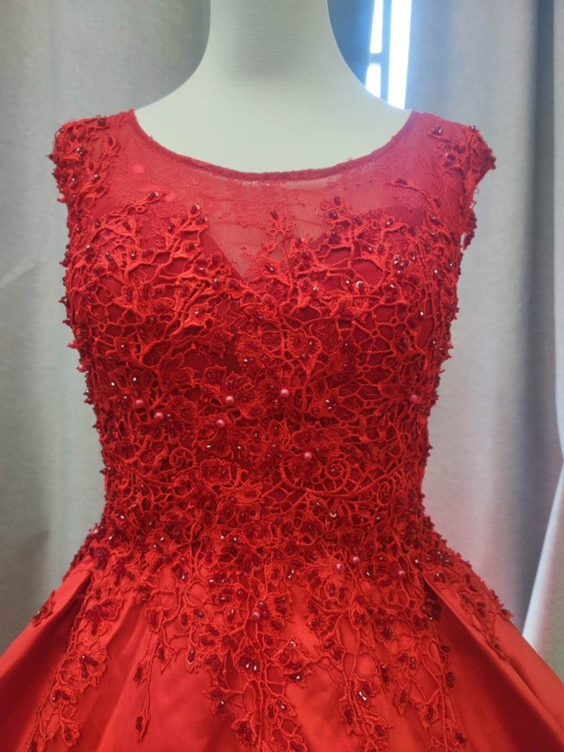 Crimson red sale ball gown