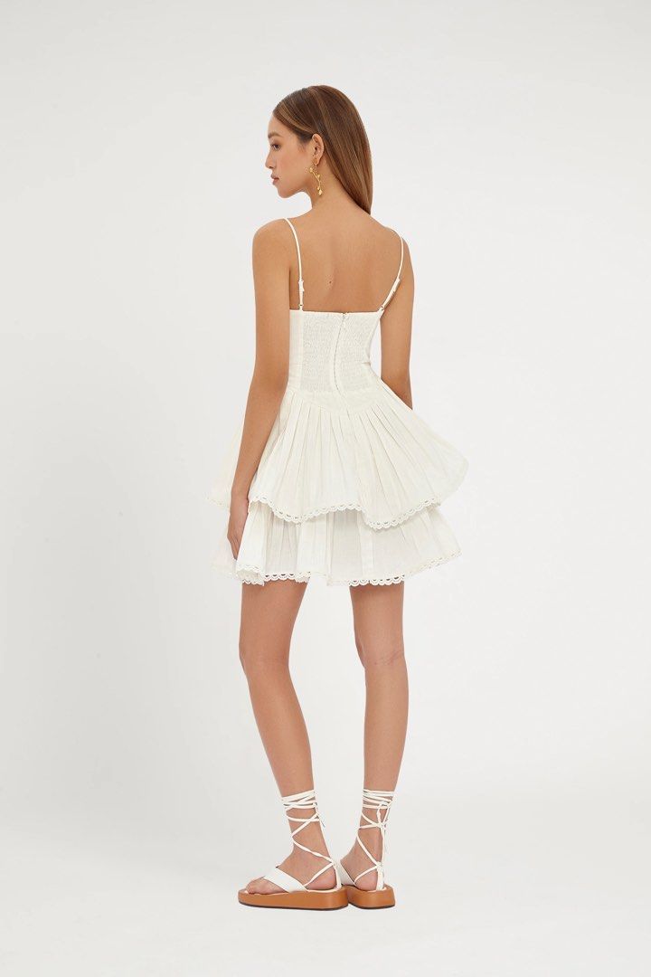 White linen mini dress sales