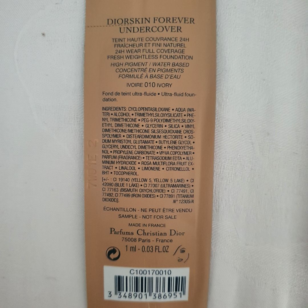 Dior Forever Undercover Foundation Sample 1Ml Each, Beauty & Personal Care,  Face, Makeup On Carousell