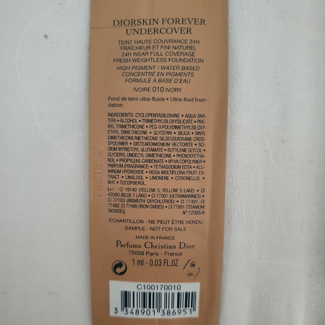 Dior forever undercover foundation ingredients hot sale