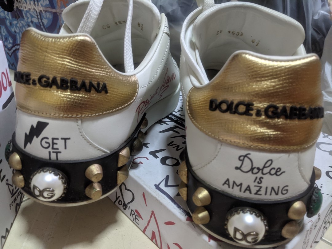 Men's Leather Portofino Sneakers With Dg Logo by Dolce & Gabbana | Coltorti  Boutique