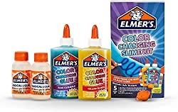 Elmer's Color Changing Slime Kit | Slime Supplies Include Elmer's Color Changing Glue, Elmer's Magical Liquid Slime Activator, UV Light, 5 Piece Kit, Blue/Purple + Yellow/Red