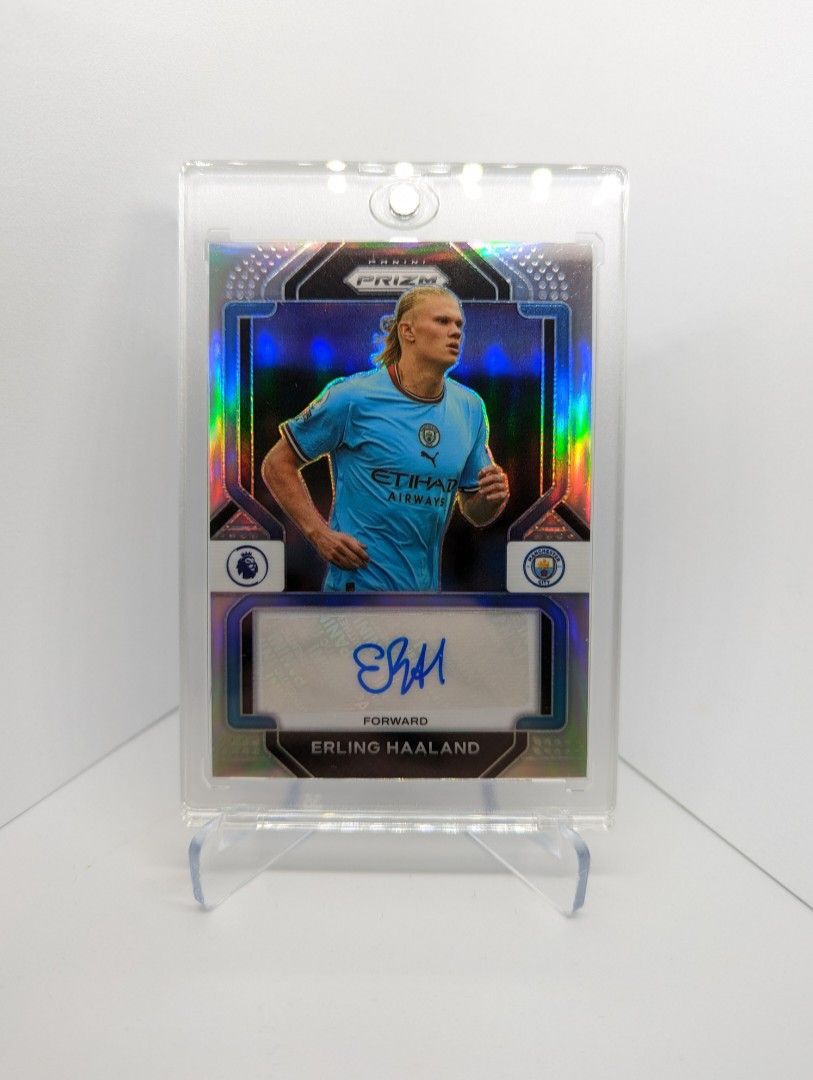 ERLING HAALAND 2022-23 Panini EPL Prizm Manchester City Silver Auto /99