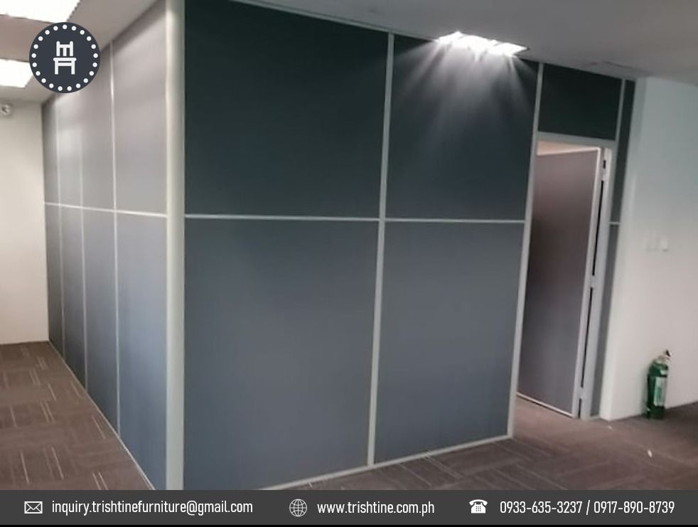 FLOOR TO CEILING FULL FABRIC PARTITION WITH DOOR_ACTUAL, Furniture ...