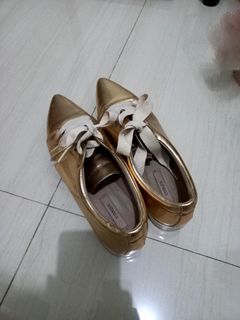 Gold pointy shoes (brand Uterqüe)