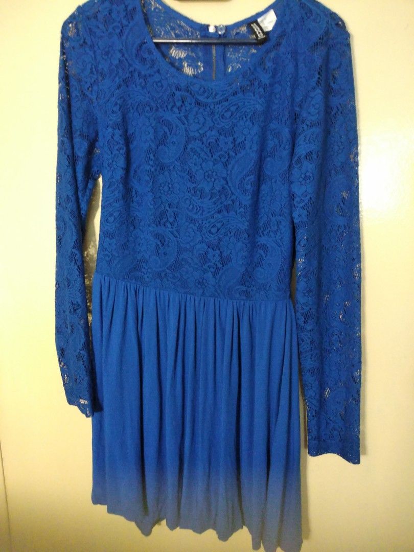 H M blue lace dress