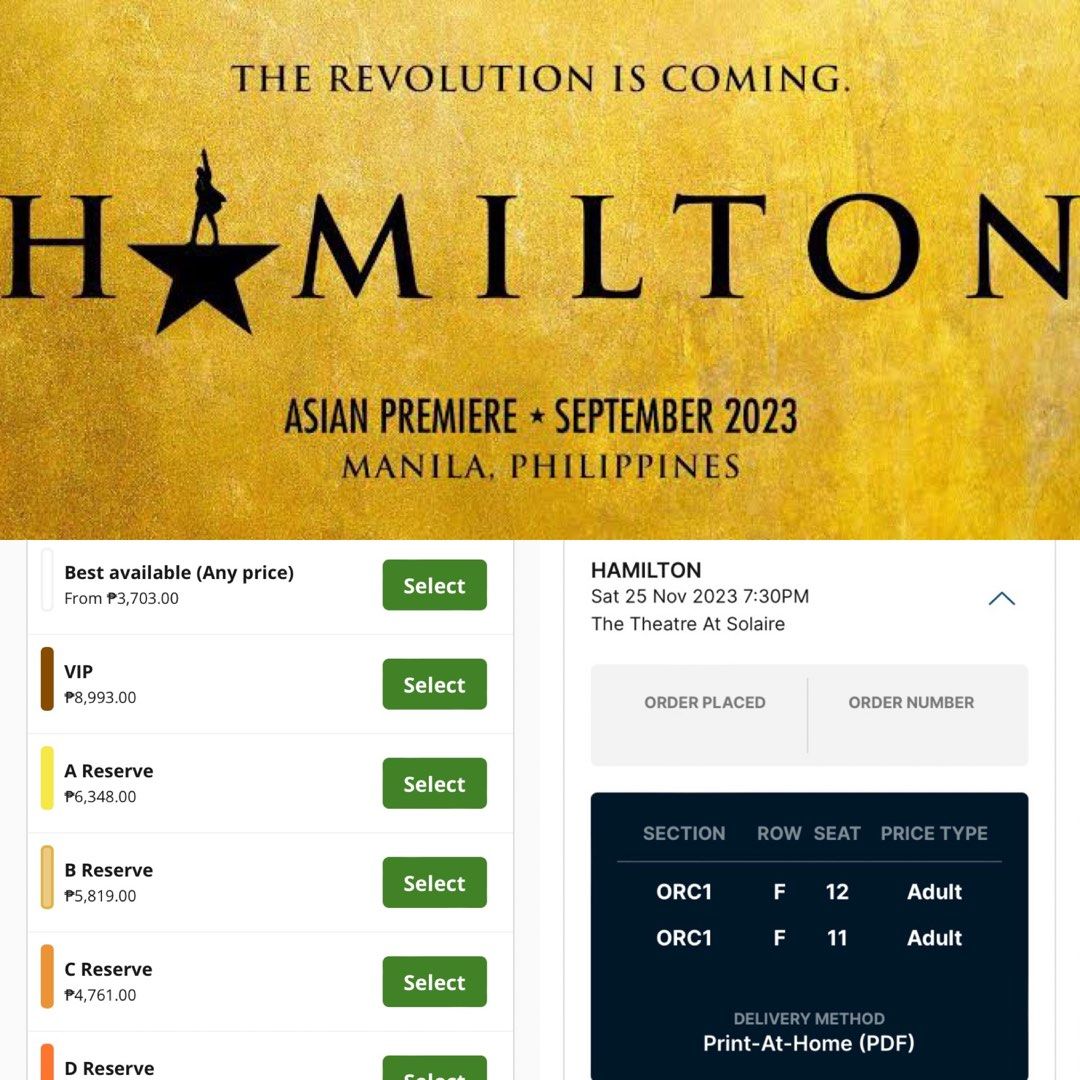 Best price online hamilton tickets
