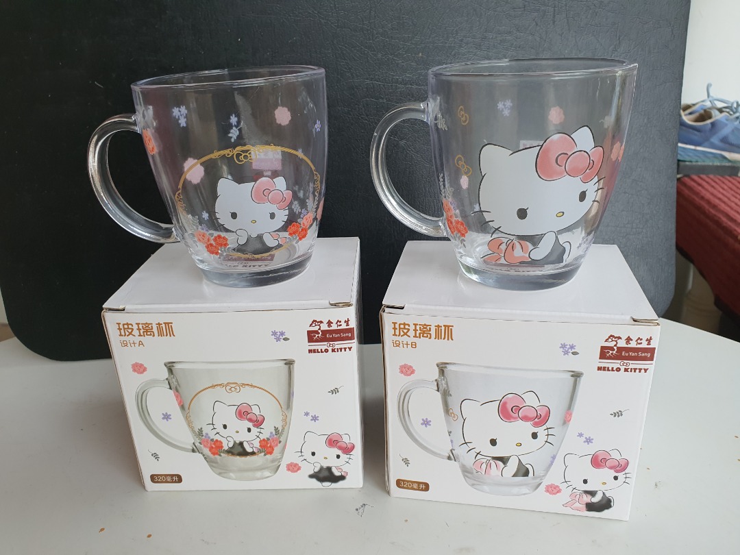 Hello Kitty Glass cups, Furniture & Home Living, Kitchenware & Tableware, Coffee & Tea Tableware