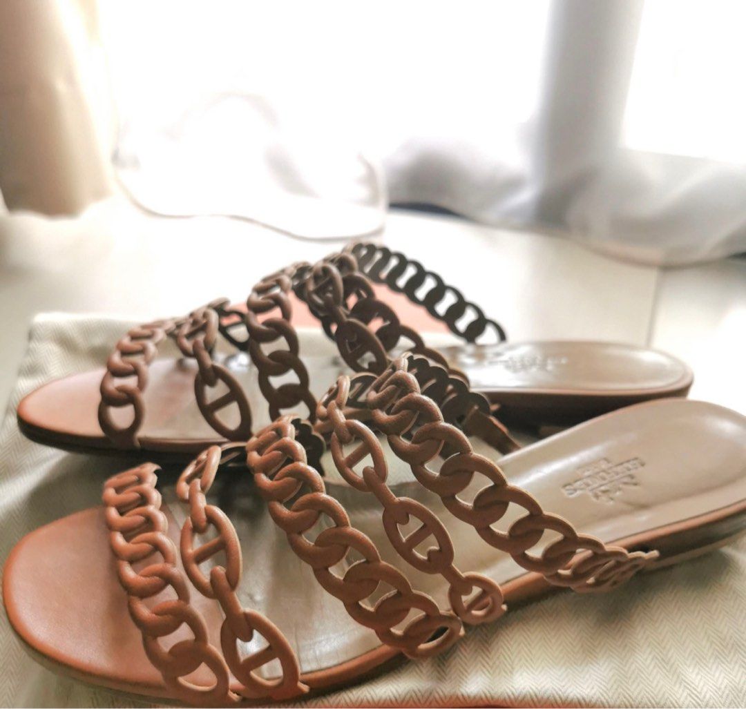 sepatu sandals Hermes Thalassa Sandal Beige Dore | Tinkerlust