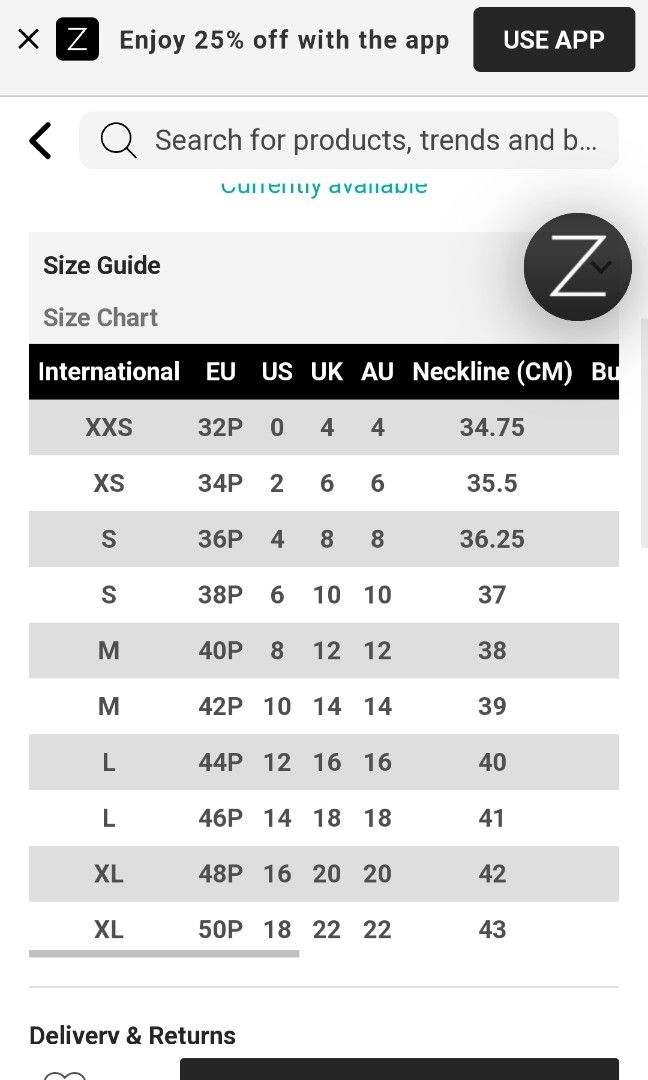 H&m online 32p size