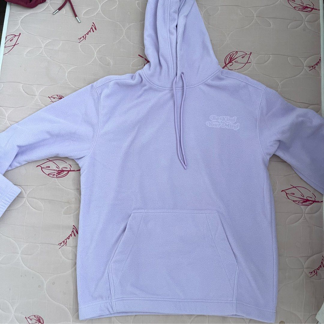 H M Relaxed Fit Fleece Hoodie Light Purple Lilac Men s Fashion Coats Jackets and Outerwear on Carousell