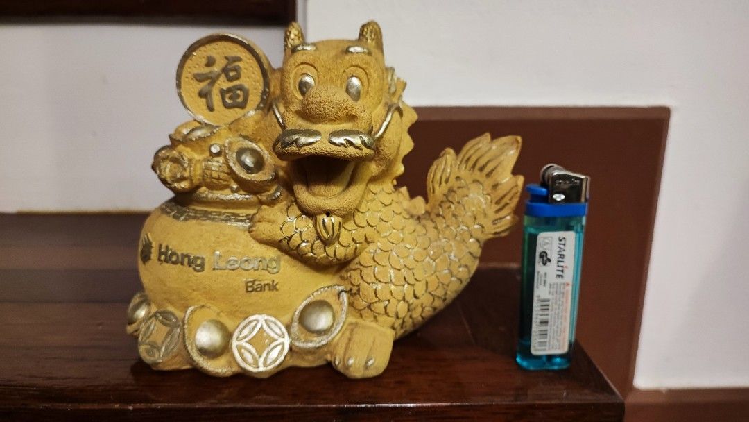 Hong Leong Bank Golden Dragon Coin Bank, Hobbies & Toys, Collectibles