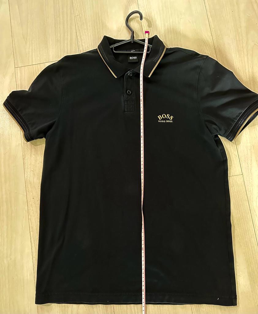 hugo boss polo black and gold